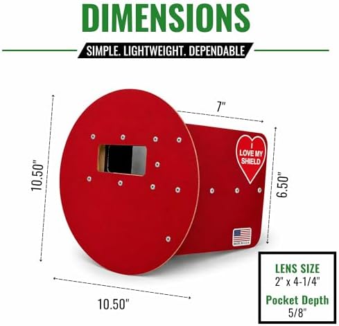 Red Pancake Welding Hood Right Handed, 2" x 4-1/4" Lens Welding Shield, ANSI Z87.1, Lightweight Low Profile