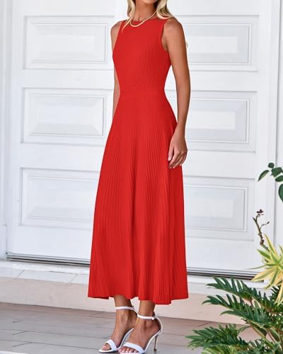BTFBM Women Midi Bodycon Tank Dress