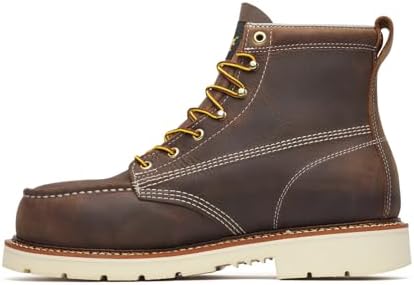 Thorogood American Heritage 6" Steel Safety Moc Toe Work Boot for Men, Durable Leather, Slip-Resistant Outsole, ASTM Rated
