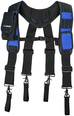 MELOTOUGH Magnetic Tool Belt Suspenders with Magnetic WristBand for Work Belt Padded Suspenders Constrcution