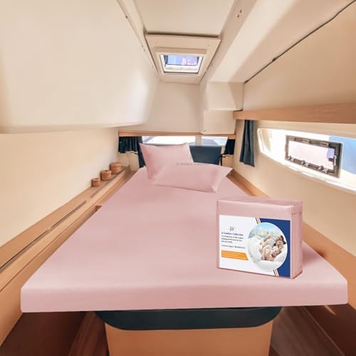 JS Sanders AFT Berth Boat Sheet 3 Pcs 600 TC Egyptian Cotton,Blush
