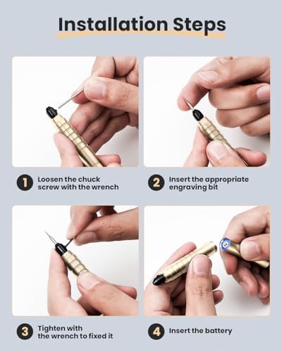 Tarlido Engraving Pen, USB Rechargeable Cordless Rotary Tools, Professional Mini Carving Machines Portable DIY Engraver Machine for Metal to Wooden, Glass, Jewelry-Gold