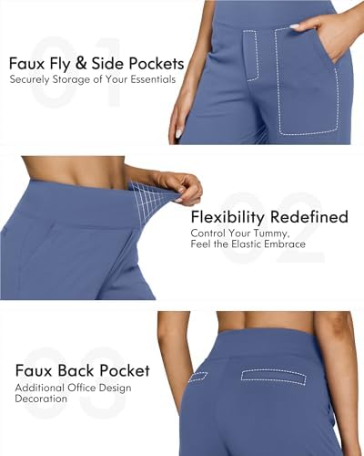 G4Free Yoga Pants for Women Wide Leg Pants with Pockets High Waisted
