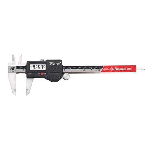 Starrett Stainless Steel Electronic Slide Caliper with RS232 Output - 0-6" Range, .0005" Resolution, LCD Display, Fine Adjustment Thumb Wheel, in/mm Conversion - EC799B-6/150