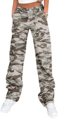 Lepunuo Cargo Pants for Women High Waisted Casual Pants Baggy Stretchy Wide Leg Y2K Streetwear with 6 Pockets