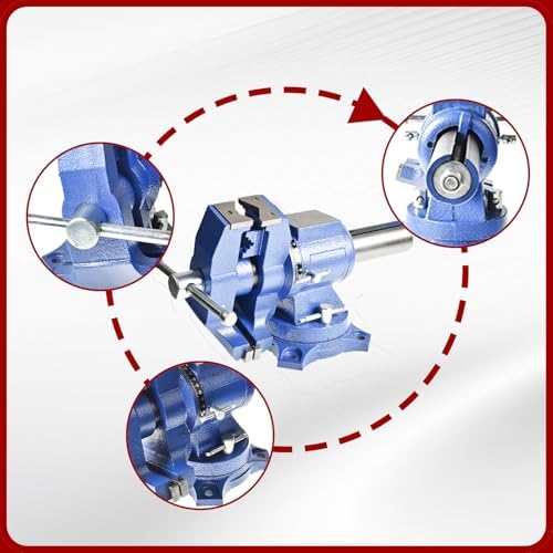 findmall Multipurpose Heavy Duty Multi-Jaw Vise with Swivel Base and Head
