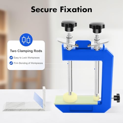 45° Stone Bevel Mitre Clamp, Countertop Seam Splicing Fixture Slab Install Tool with Two Clamping Rods, Portable Splicing Artificial Stone and Natural Stone Install Bevel Fixture Hand Tool