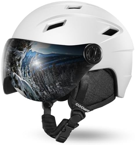 Odoland Ski Helmet with 2-in-1 Visor Goggles, Lightweight for Men Women