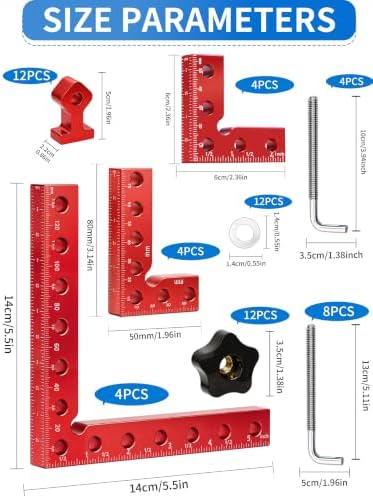 12PCS 5.5" & 3.14& 2.16" Corner Clamps for Woodworking
