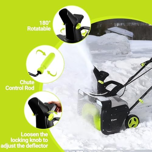 Corded Snow Blower:15A Motor, 20-Inch Electric Snow Blower, Electric Snow Shovel with 25ft Throwing Distance, Dual LED Lights, 3300rpm Snow Thrower DEKOPRO (Renewed)
