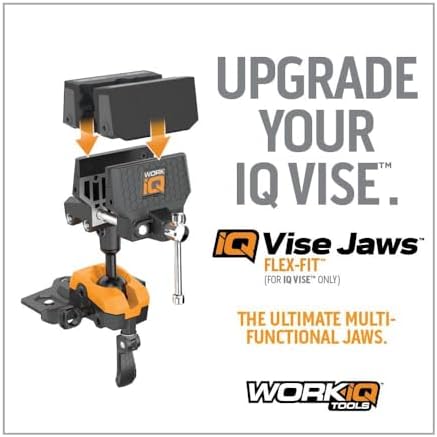 Work IQ Tools Flex Fit Vise Jaws | Reversible Multi-Functional Jaws | Non-Marring Textured Rubber, 4 Vertical & 3 Horizontal Grooves and 160° Angled Groove for Optimal Performance