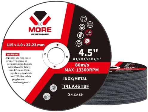 Cut Off Wheels 4-1/2 Inch, 25 Pack Cutting Discs, 4.5" x 0.047" x 7/8" for Angle Grinder, Metal & Stainless Steel Fast Cutting
