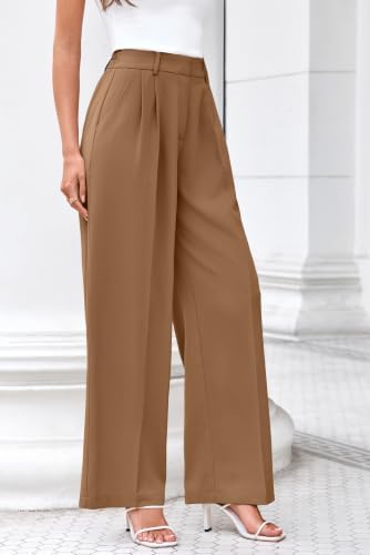 FUNYYZO Wide Leg Dress Pants for Women Work Slacks Business Casual Outfits