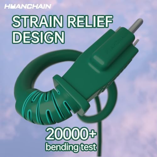 HUANCHAIN Indoor Outdoor Green Extension Cord 100 ft 2pcs Waterproof