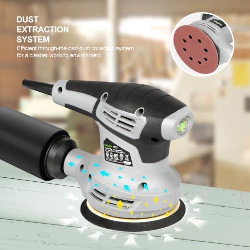 GALAX PRO 5-inch Random Orbital Sander Corded 2.4-Amp with 15PCS Sandpapers