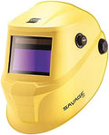ESAB 0700000491 SAVAGE A40 Yellow Auto-Darkening Welding Helmet, External Shade Adjustment, Four Arc Sensor Auto Darkening, 3.93" x 1.96" True Color Viewing Lens, Sensitivity/Delay Control