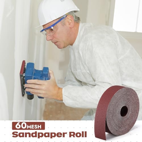 80 Grit Abrasive Sandpaper Roll 3''x 200 ft Drum Sander Sand Paper Roll Emery Cloth Rolls for Drum Sander Continuous Paper Wood Automotive Polishing