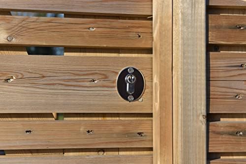 GateMate Long Throw Gate Lock, Euro Profile Keyed Both Sides Gate Lock for Sheds, Gates & Garage Doors, 316 Stainless Steel, for Wooden Gates & Doors Up to 2” Thick, Black, 5 Keys