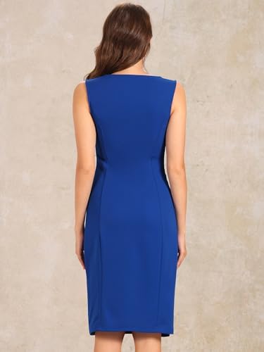 Allegra K Womens Work Sheath Dress Sleeveless Business Pencil Dresss