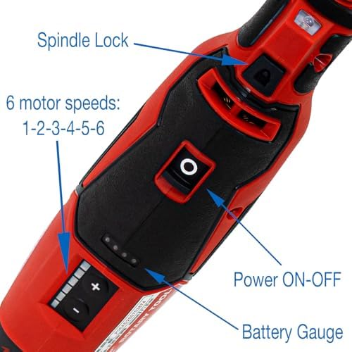 DXCL Hand-Held Cordless Tungsten Sharpener Grinder, Adjustable 15°- 45°, Diamond Ground Tapers (Auburn Red/Auburn Red)