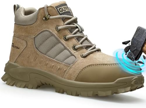 GUSAYEX Steel Toe Boots for Men Puncture Resistant Work Boots