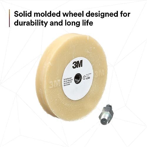 3M Stripe Off Wheel Adhesive Remover Eraser Wheel Removes Decals, Stripes, Vinyl, Tapes and Graphics 4” Diameter x 5/8” Thick 3/8-16 Threaded Mandrel 07498, (Pack of 5)