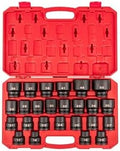TEKTON 3/4 Inch Drive Impact Socket Set, 25-Piece | SID93313 | (17 - 50 mm, Common Sizes), Shallow, 6-Point, Case