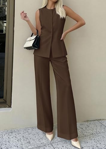PRETTYGARDEN Women's 2 Piece Sets Business Casual Outfits