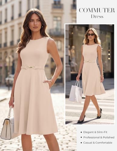 GRACE KARIN Work Business Midi Flowy Sleeveless Dresses for Women