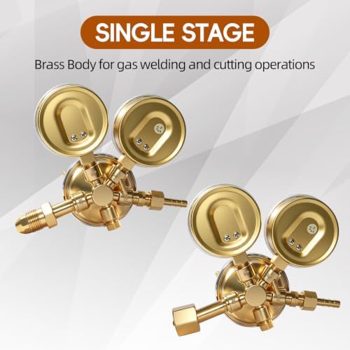 Oxygen Regulator, CGA540 Inlet Connection | B Size Oxygen Regulator for Gas Cutting Welding Torch, Welding Oxygen Tank Regu lator,Oxygen Welding Regulator