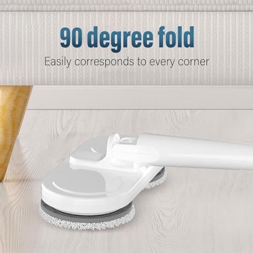 Cordless Electric Mop, Motorized Cordless and Rechargeable Dual Spin Mop, Quiet Hard Floor Cleaner, Cordless Cleaner and Scrubber, for Tiles, Hardwood, Laminate, Under Furniture
