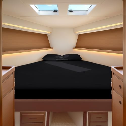 JS Sanders Collection 4PC Boat Sheet Set Universal XL V Berth, Black