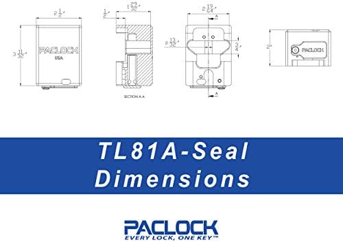 PACLOCK's TL81A-Seal Trailer Lock, Blue Anodized Aluminum, High Performance 6-Pin Cylinder, One Lock Keyed to a Number U-Pick! w/ 2 Keys, Hidden Shackle