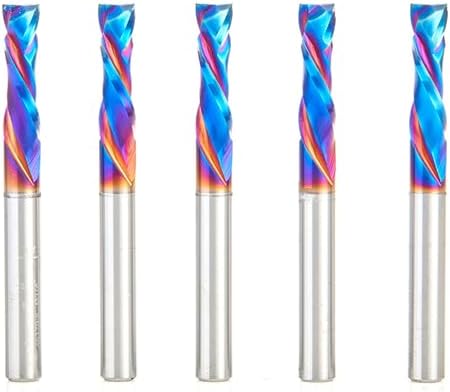 Amana Tool Spektra Extreme Tool Life Coated CNC Compression Spiral Router Bit, 46170-K-5 5-Pack, 1/4 D x 7/8 CH x 1/4 Shank x 2-1/2 Inch Long 2 Flute