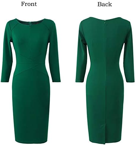 VFSHOW Womens Work Business Office Zipper Up Slim Bodycon Sheath Dress