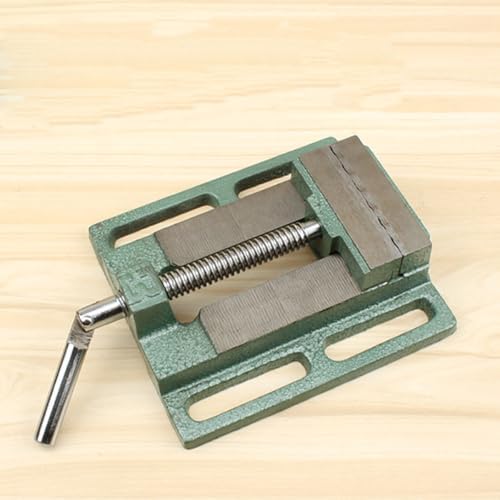 COLLBATH 3 Inch Drill Press Vise Table Vise Bench Clamp Cast Iron Woodworking Workholding Device for Milling and Drilling Machines Random Color