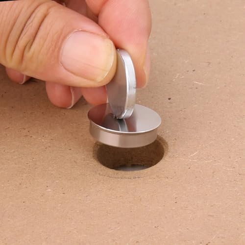 HONGDUI 10PCs Bench Top Protector for 20mm Dog Hole- MFT System Dog Hole Cover for Woodworking Workbenches (Aluminum)