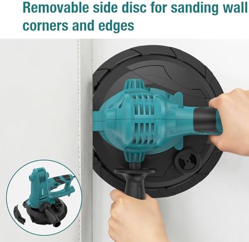 Drywall Sander, 750W Electric Drywall Sander with Vacuum Dust Collection, Variable Speed 1500–2700 RPM Wall Sander with 180mm Sanding Disc & Complete Accessories