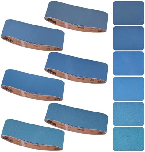 4x36 Inch Sanding Belts 18 Pcs 6 Grits Sizes (3 Each of 60/80/120/150/240/400 Grits) Heavy Duty Belt Sander Zirconia Belt Sander Paper for Wood, Metal, Stainless Steel, Cars, and Furniture