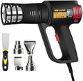 Digital Display Heat Gun 1300W, Variable Temperature 122°F-1202°F/50°C-650°C, 5 Speed & Temp Settings, Overheat Protection with 4 Nozzles for Shrink Wrapping, Electronics, Crafts
