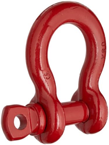 Crosby 1018543 Carbon Steel S-209 Screw Pin Anchor Shackle, Self-Colored, 8-1/2 Ton Working Load Limit, 1" Size