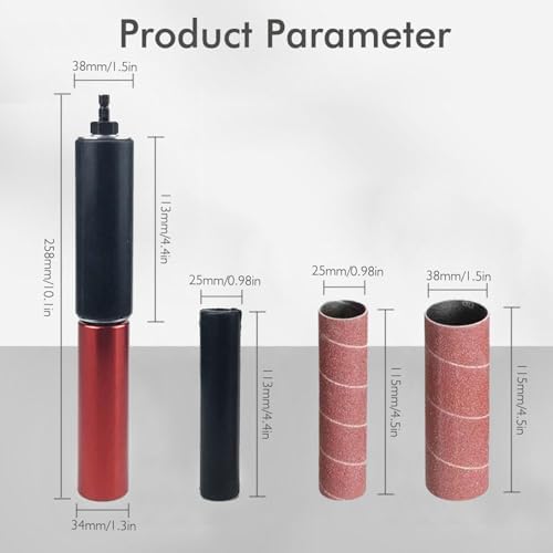 14 Pack Spindle Sander Sleeves Drum Sander Kit Set Sanding Sleeves Spindle Adapter Rubber Drum Wrench Suitable for Woodworking Metal with