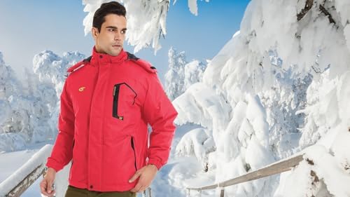 QPNGRP Mens Waterproof Ski Snowboard Jacket Winter Windproof Snow Coat