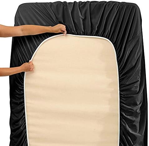 1000 Thread Count 4pc KING SIZE Egyptian Bed Sheet Set,Deep Pocket, SOLID BLACK