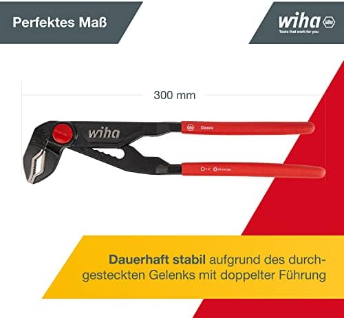 Wiha Z22030001 Pipe Wrench Basic with Button Adjustment 300 mm