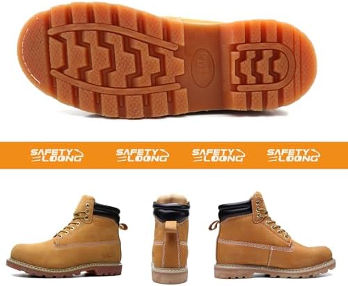 Work Boots for Men Soft Toe Waterproof Leather Workboots