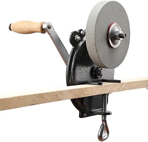 Kitchen Knife Sharpener Hand-cranking Grinding Machine, Sharpener Tool for Kitchen Knives, Garden Tool Sharpener, 6 Inches DIY Polishing Machine Tool Grinder