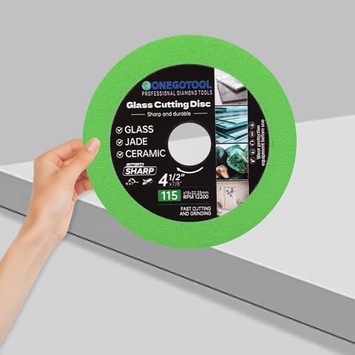 4-1/2x7/8 inch Glass Cutting Disc for Angle Grinder Glass Ceramic Diamond Cutting Blade Disc for Grinding Jade, Crystal, Wine Bottles, Tile. 5pcs