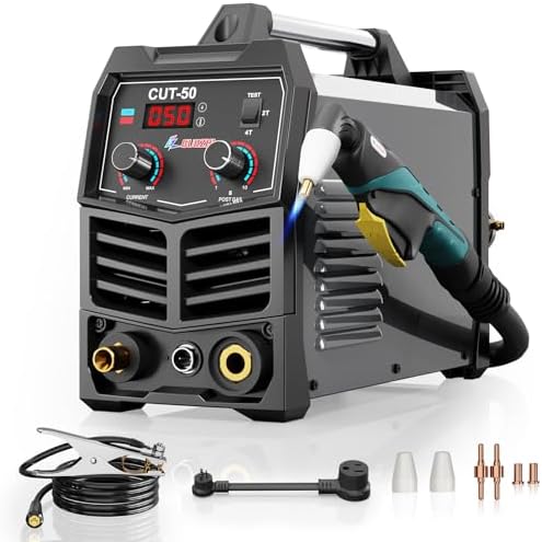 GZ GUOZHI Plasma Cutter, 50 Amp Air Inverter Plasma Cut, 110V/220V Dual Voltage Digital Display IGBT Inverter Plasma Cutting Machine with 2T/4T/TEST Function