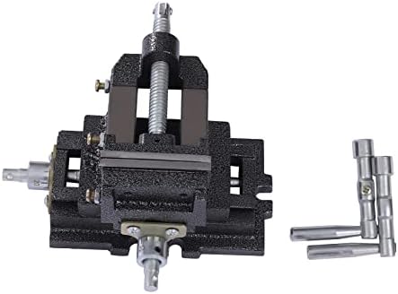 3-Inch Cross Slide Vise Drill Press Milling Vise, 3" Jaw Width, X-Y Compound Vise 2 Way Heavy Duty Bench Mount Clamp Machine Vice Holder Clamping Tool Workholding Milling Device